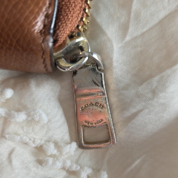 Coach Purse Accordian Wallet Zipper Brown - Picture 5 of 11